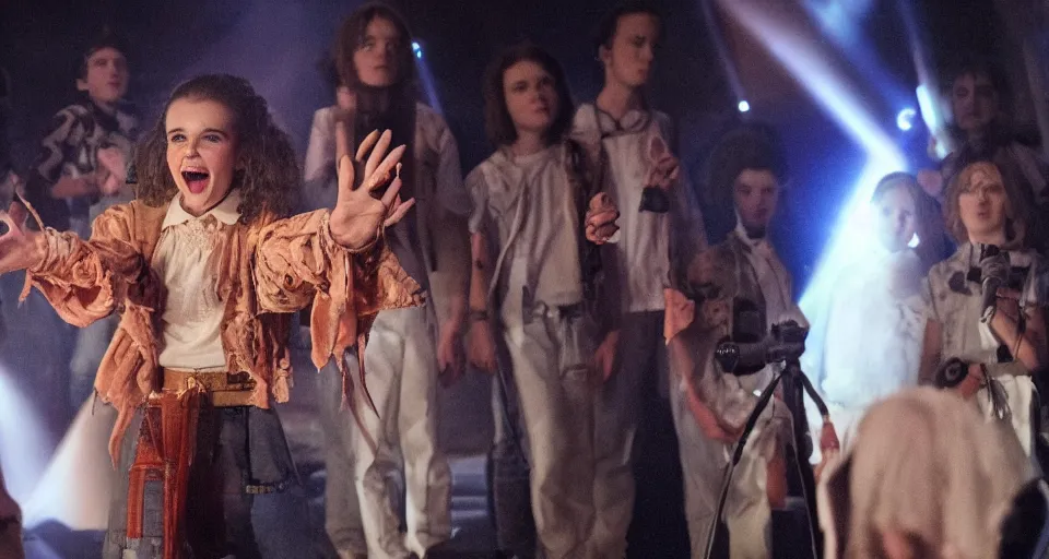 Prompt: vecna from stranger things performing in the eurovision