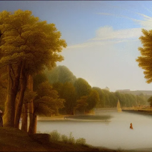 Image similar to 1750 Paris, in the style of the Hudson River School