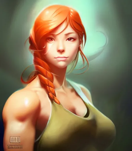 Image similar to beautiful portrait of a gorgeous personal trainer who looks like Nami , character design by charlie bowater, ross tran, artgerm, and makoto shinkai, detailed, soft lighting, rendered in octane