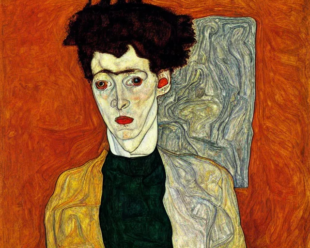 Prompt: a painting by egon schiele