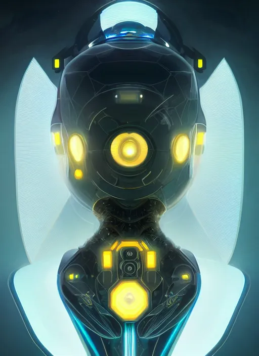 Prompt: symmetry!! portrait of robotic bee, sci - fi, tech wear, glowing lights!! intricate, elegant, highly detailed, digital painting, artstation, concept art, smooth, sharp focus, illustration, art by artgerm and greg rutkowski and alphonse mucha