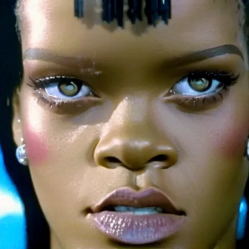 Image similar to rihanna as the t 1 0 0 0 in terminator 2 : judgment day ( 1 9 9 1 ), 8 k wide shot