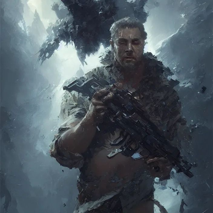 Image similar to 4k, portrait of a killer, art by greg rutkowski, art by craig mullins, art by thomas kincade, art by Yoshitaka Amano