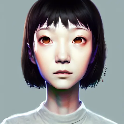 Image similar to portait of lain from serial experiments : lain, sci - fi, intricate, elegant, highly detailed, digital painting, artstation, concept art, smooth, sharp focus, illustration, by bartek fedyczak, erak note, tooth wu, neil richards, kan liu, siwoo kim, jisu choe