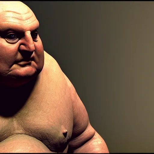 Prompt: Steve Ballmer as Jabba the Hutt, Sung Choi, Mitchell Mohrhauser, Maciej Kuciara, Johnson Ting, Maxim Verehin, Peter Konig, final fantasy , mythical, 8k photorealistic, cinematic lighting, HD, high details, atmospheric