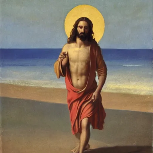 Prompt: jesus at the beach