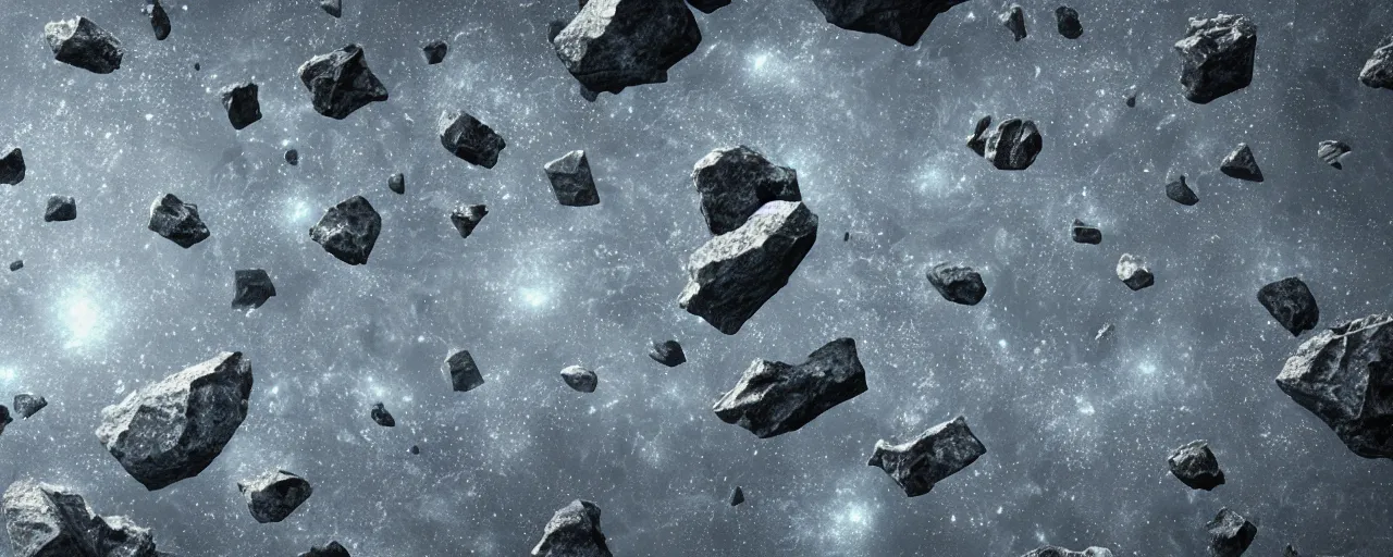 Image similar to ” tiny rocky asteroid in space, [ cinematic, detailed, epic, widescreen, opening, establishing, mattepainting, photorealistic, realistic textures, octane render ] ”