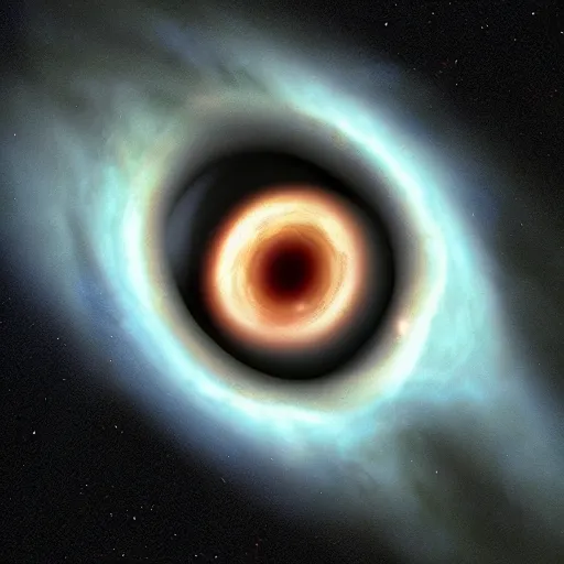 Image similar to “ a photorealistic picture of a black hole taken by the hubble telescope ”