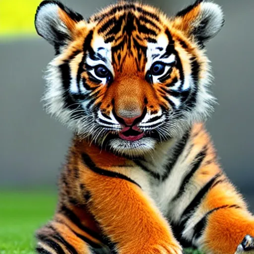 Image similar to tiger cub wearing a cincinnati bengals helmet