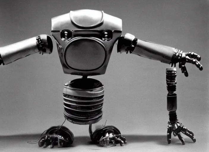 Image similar to robot from a 1950s science fiction film