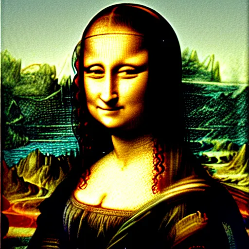 Prompt: The Mona Lisa drawn on ms paint