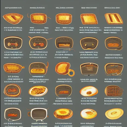 Prompt: an illustrated field guide to different electric toasters showing examples of males and females of each species, biological illustrations, art by john james audubon robert stebbins and terryl whitlatch and david sibley and charles darwin, highly detailed, intricately detailed, 8 k, trending on artstation