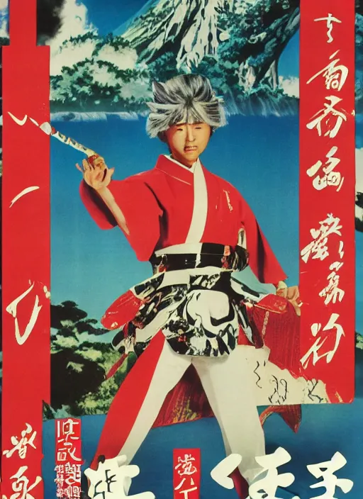 Image similar to poster for a film fantasy japanese called genshin impact, 8 k, hd, photo by slim aarons