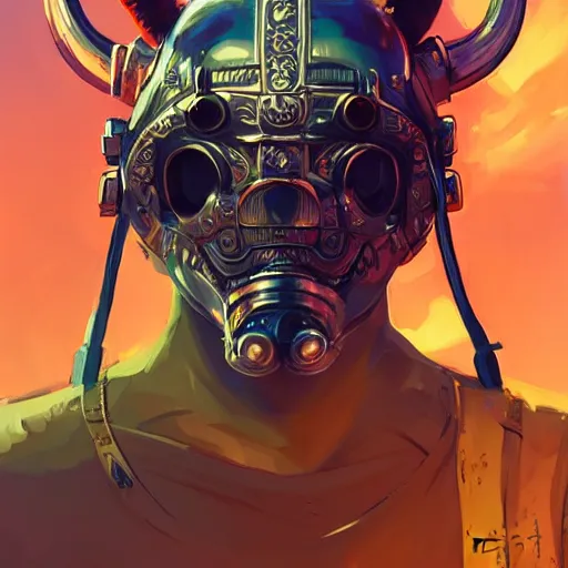 Image similar to cyberpunk viking helmet mask warrior goddess robot ninja fantasy, art gta 5 cover, official fanart behance hd artstation by jesper ejsing, by rhads, makoto shinkai and lois van baarle, ilya kuvshinov, ossdraws