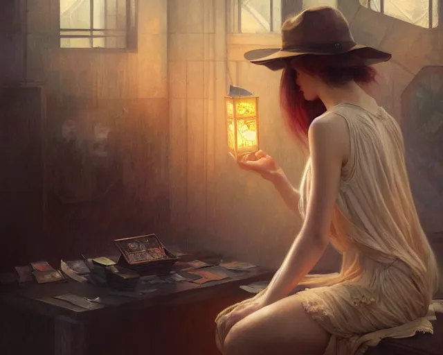 Image similar to photography of erica hopper, deep focus, d & d and mtg, fantasy, intricate, elegant, highly detailed, digital painting, artstation, concept art, matte, sharp focus, illustration, hearthstone, art by artgerm and greg rutkowski and alphonse mucha