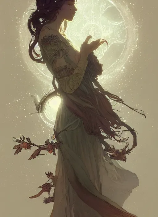 Prompt: a beautiful cute young fairy, D&D, fantasy, intricate, cinematic lighting, highly detailed, digital painting, artstation, concept art, smooth, sharp focus, illustration, art by Terry Moore and Greg Rutkowski and Alphonse Mucha