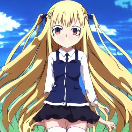 Prompt: wide shot of Anime blonde angry girl, by Kyoto Animation - n9