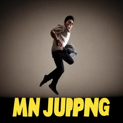 Image similar to man jumping album cover, UHD, 4K, 8K