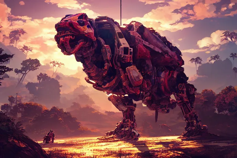 Image similar to shellsnapper machine mecanical creature robot of horizon forbidden west horizon zero dawn radiating a glowing aura global illumination ray tracing hdr fanart arstation by ian pesty and alena aenami artworks in 4 k