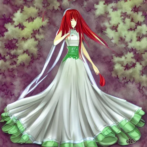 Image similar to orihime wearing wedding dress by kawacy