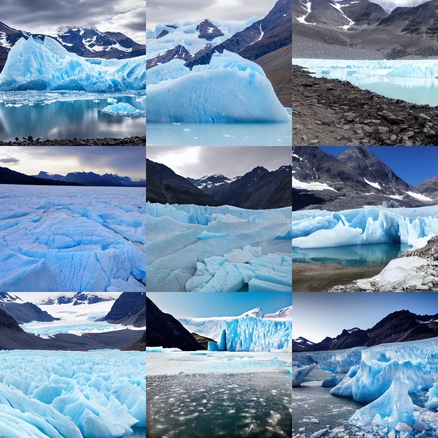 Prompt: a photo of a glacier