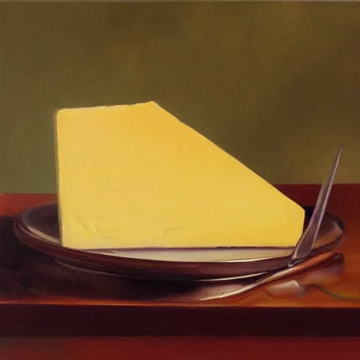 Image similar to beautiful oil painting of gouda cheese