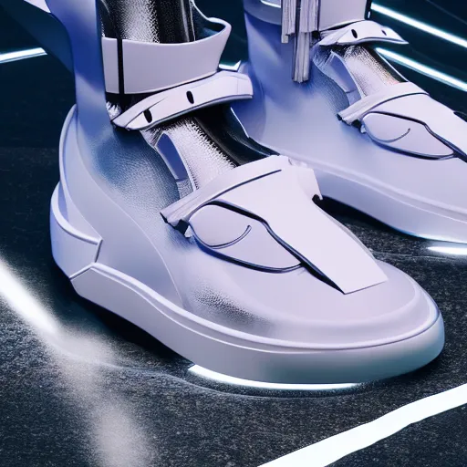 Image similar to futuristic balenciaga and vetements sneakers by felipe pantone ultra rendered extreme realism and detail, 8 k, highly detailed, realistic, pbr, surreal, hyper realistic, colorful, direct lighting, photorealistic,