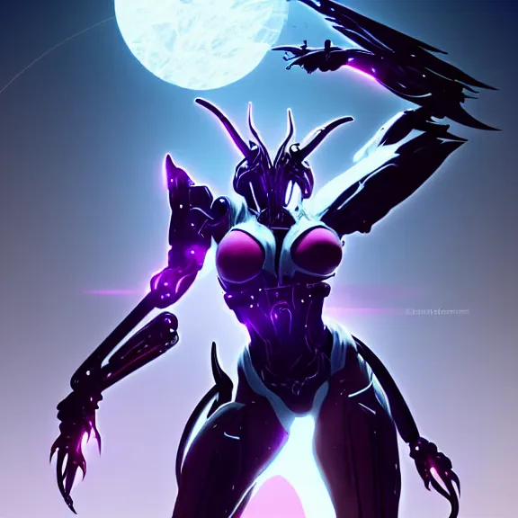 Image similar to highly detailed giantess shot exquisite warframe fanart, looking up at a giant 500 foot tall beautiful stunning saryn prime female warframe, as a stunning anthropomorphic robot female dragon, looming over you, dancing elegantly over you, your view upward between the legs, white sleek armor with glowing fuchsia accents, proportionally accurate, anatomically correct, sharp robot dragon paws, two arms, two legs, camera close to the legs and feet, giantess shot, upward shot, ground view shot, paw shot, leg and thigh shot, epic low shot, high quality, captura, realistic, professional digital art, high end digital art, furry art, macro art, giantess art, anthro art, DeviantArt, artstation, Furaffinity, 3D realism, 8k HD octane render, epic lighting, depth of field