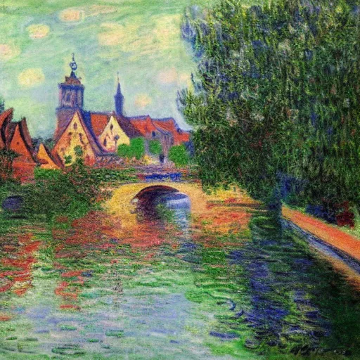 Image similar to Bamberg painted by Monet