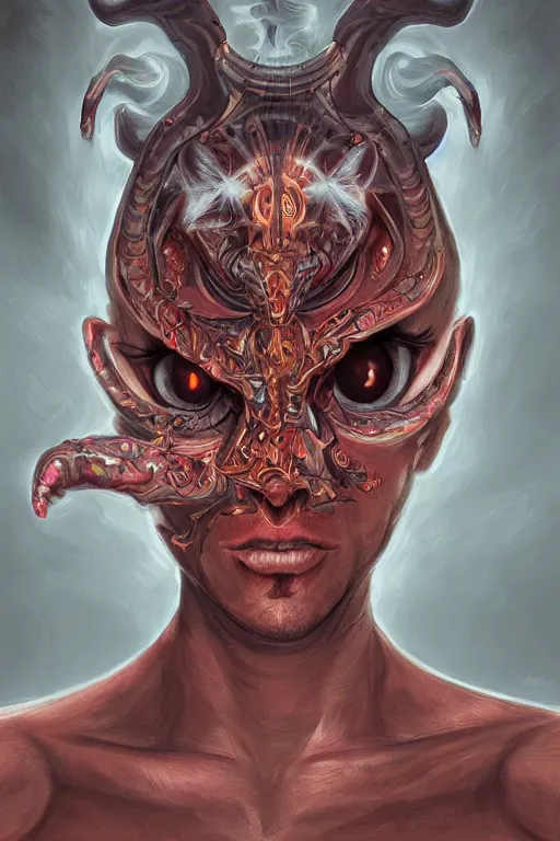 Image similar to portrait of man with seven eyes | digital painting | highly detailed | artgerm