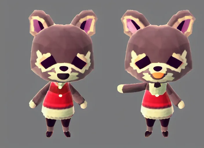 Prompt: a cute chibi werewolf animal crossing villager. animal crossing character. 3 d render, 3 d model rip, simplified, symmetry, animal crossing new horizons, hq, artgerm, arstation,