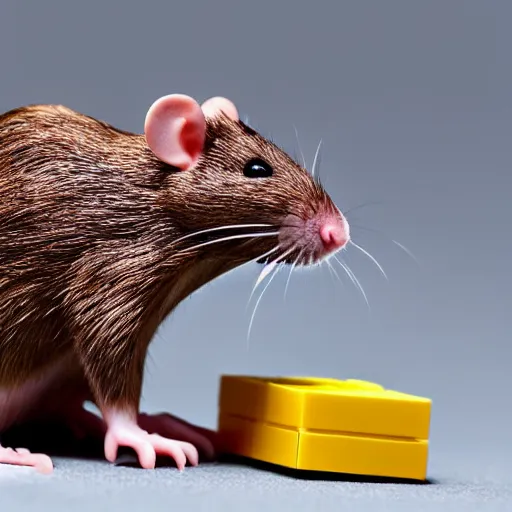 Image similar to a rat made out of lego, lego, rat, photo, well lit