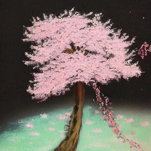 Prompt: a cherry blossom painting by bob ross