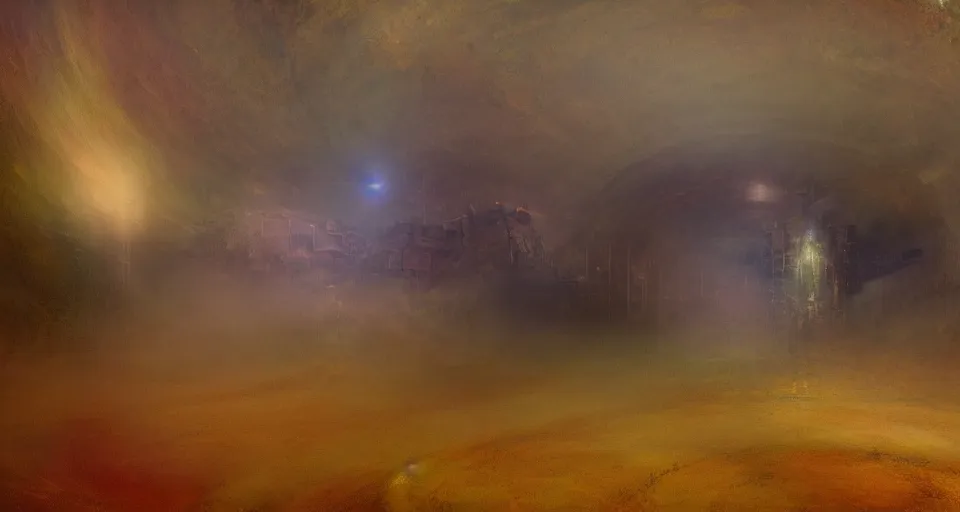 Image similar to Mech robot industrail complex. By Joseph Mallord William Turner, fractal flame, highly detailded