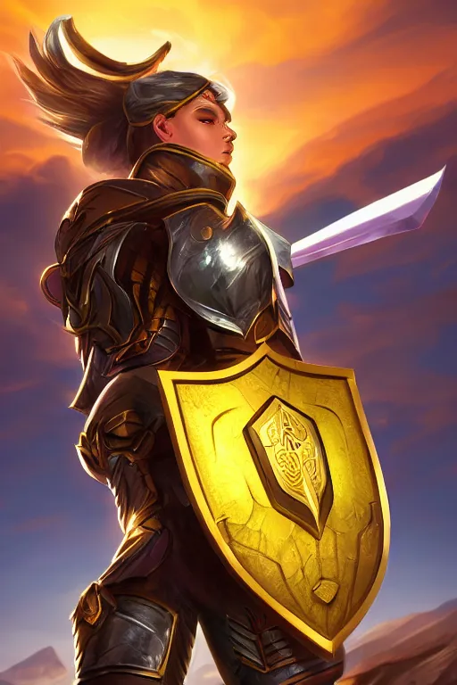 Image similar to shield fantasy epic legends game icon stylized digital illustration radiating a glowing aura global illumination ray tracing hdr fanart arstation by ian pesty and katarzyna da „ bek - chmiel