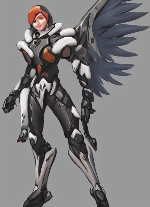 Image similar to concept art of a angel overwatch character