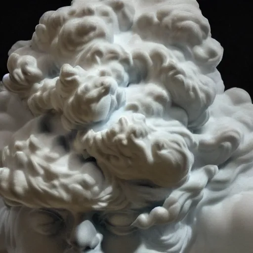 Prompt: statue of a cloud cumulus marble baroque gold grey blue detail diffuse lighting, fantasy, intricate, elegant, highly detailed, lifelike, photorealistic