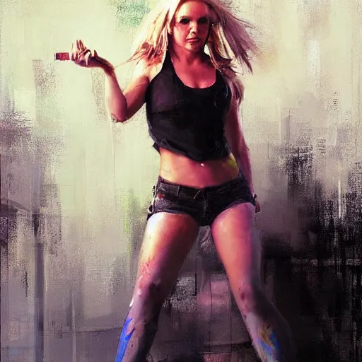 Image similar to full body full britney spears as lola bunny morphed together, hybrid, jeremy mann painting