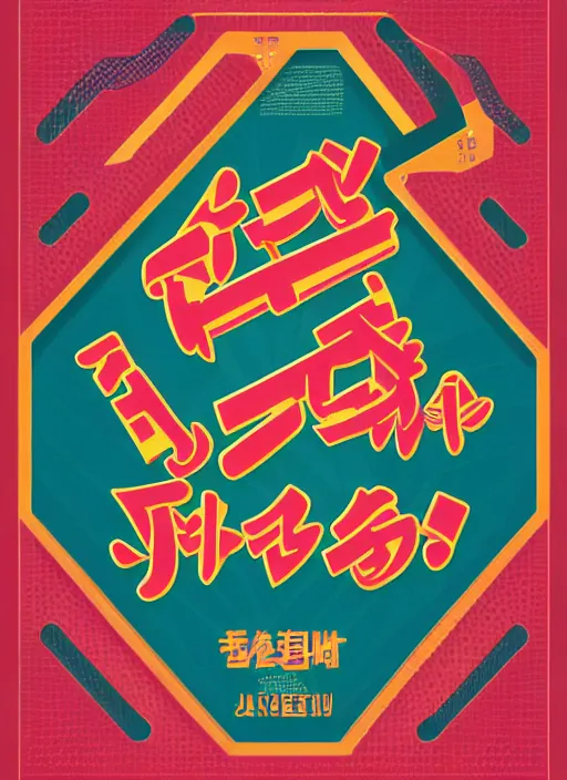 Image similar to poster design with bright and colourful vintage typographic Japanese katakana, layout design, illustrator vector graphics