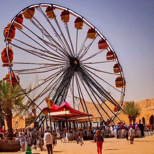Image similar to a ferris wheel in old egypt, photography, award winning, 8 k
