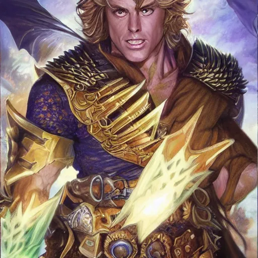 Prompt: Dio Brando as a fantasy D&D character, portrait art by Donato Giancola and James Gurney, digital art, trending on artstation