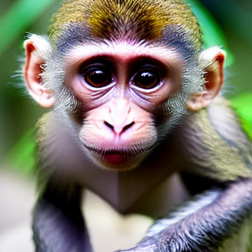 Image similar to small monkey, big eyes