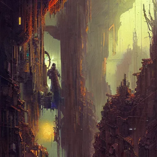 Image similar to an enigmatic and terrifying painting of a cyberpunk portrait by marc simonetti, greg rutkowski, ferdinand knab, colour, hyper detail, 8 k, one giant oak, universe, nebula, burst of colour, imaginary, roots, concept art, out of this world, depth, incredible depth