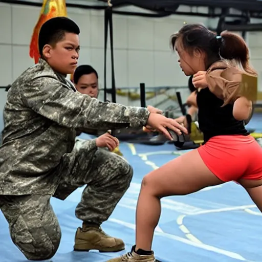 Image similar to photo of Sarah Duterte training in ROTC