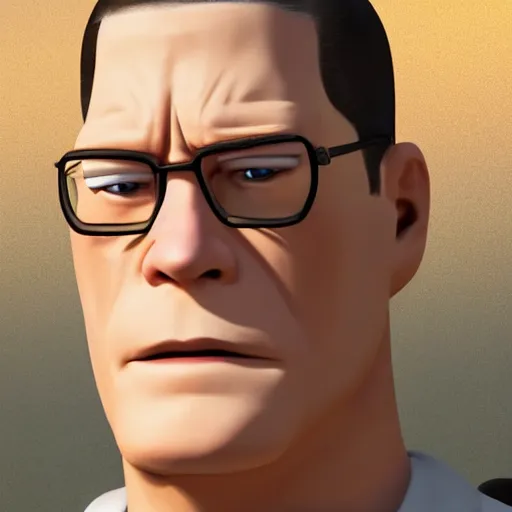 Image similar to Live Action Still of Hank Hill, real life, hyperrealistic, ultra realistic, realistic, highly detailed, detailed, very detailed, cool, ultra detailed, very realistic, trending on artstation, epic, HD quality, 8k resolution, body and headshot, film still, real, detailed face, very detailed face, real life, front face, front view, dramatic lighting, real