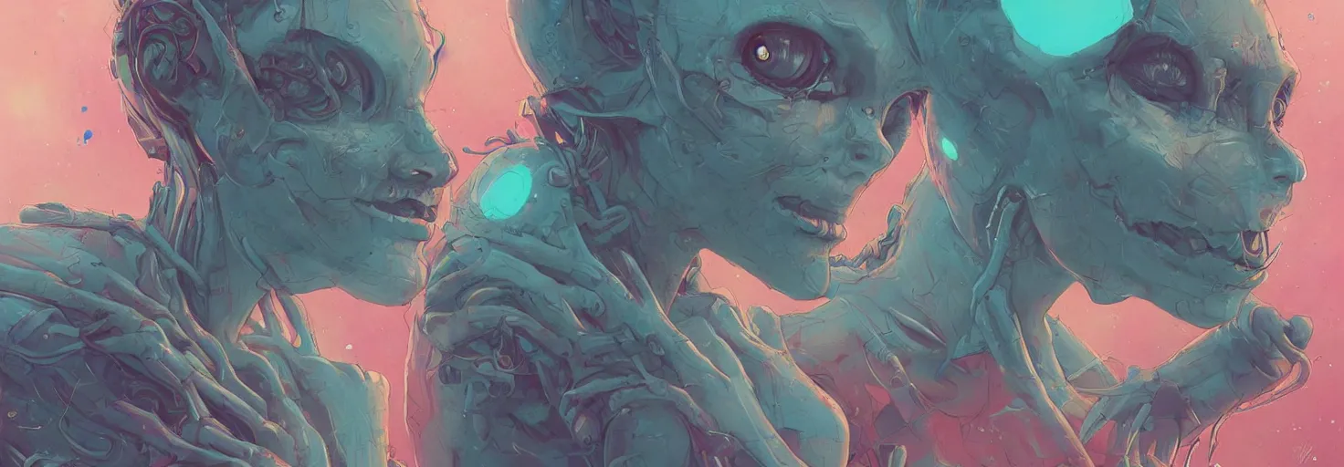 Image similar to post grunge concept art, a study of an alien female, surrealism art by josan gonzales and wlop, highly detailed, intricate, sci-fiish, sharp focus, Trending on Artstation HQ, deviantart