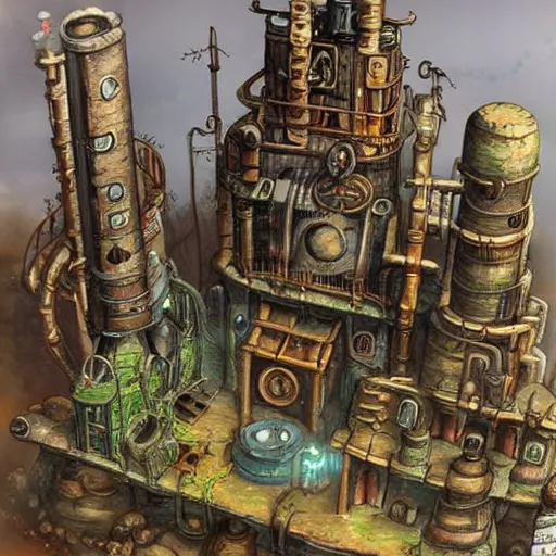 steampunk fantasy city built into the side of a | Stable Diffusion ...