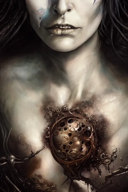 Image similar to closeup portrait shot of death of the endless, the sandman, thick fancy makeup, highly detailed, digital painting, artstation, concept art, soft focus, depth of field, artgerm, tomasz alen kopera, peter mohrbacher, donato giancola, joseph christian leyendecker, wlop, boris vallejo