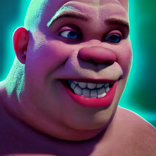 Prompt: Vin diesel face as Shrek , tentacles, unnatural shapes, jellyfish, insect, octane render, 3d digital art by beeple, unreal engine 5, award winning