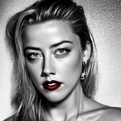 Prompt: portrait of amber heard hybrid by mario testino, headshot, detailed, award winning, sony a 7 r